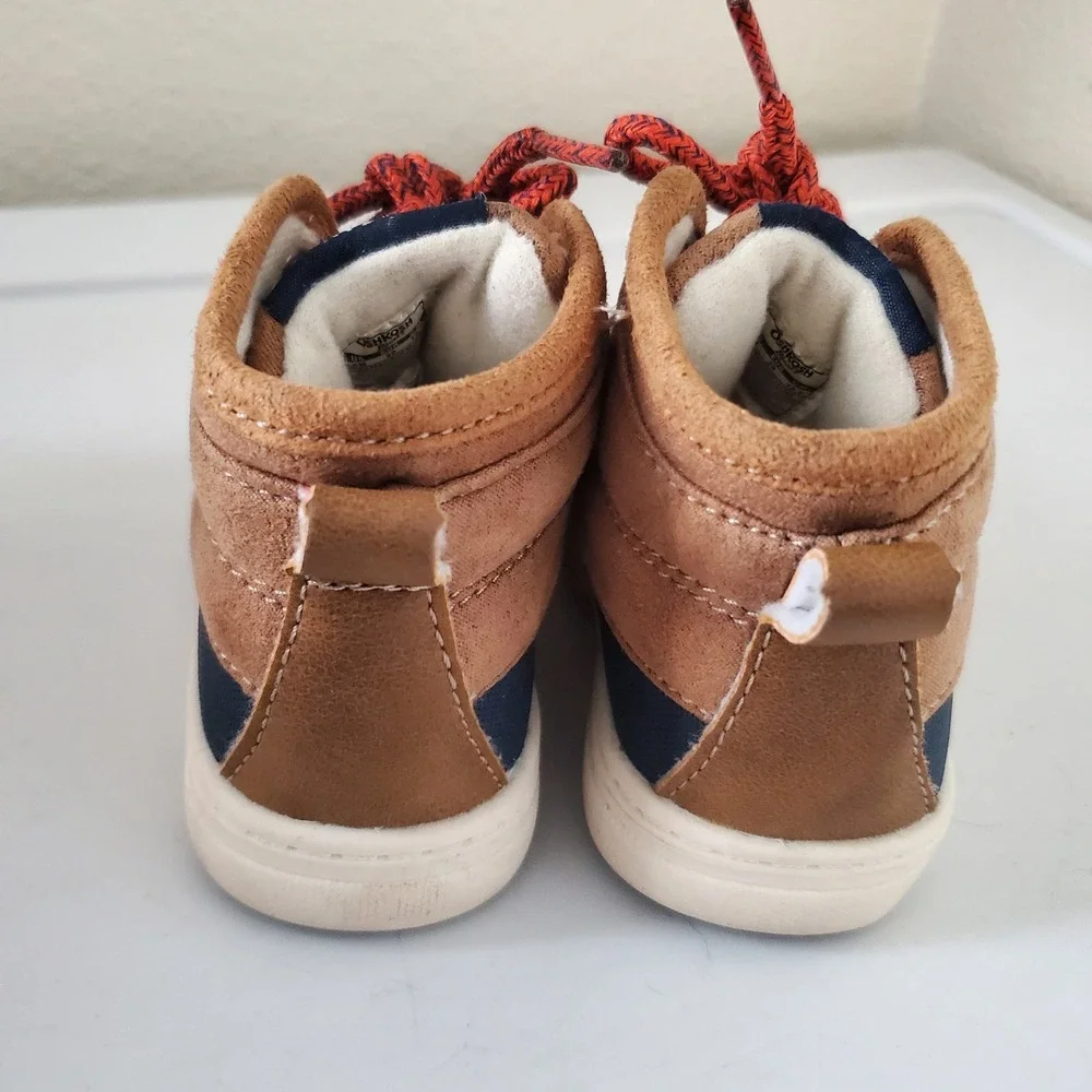 OshKosh Bgosh Toddler Boys Duck Boot Sneakers Navy Tan Orange Size 5M RAFFEO12